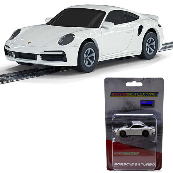 Scalextric Micro G2214 Porsche 911 Turbo - White 1/64 Slot Car