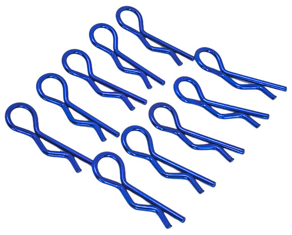 NHX RC 1/8 Curved Body Clips -10pc -Blue