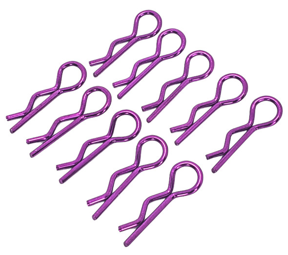 NHX RC 1/8 Curved Body Clips -10pc -Purple