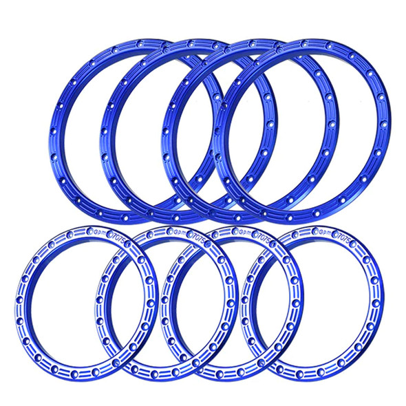 GPM Aluminum Replacement Wheel Rings Full Set Blue (4 Wheels) for X-Maxx
