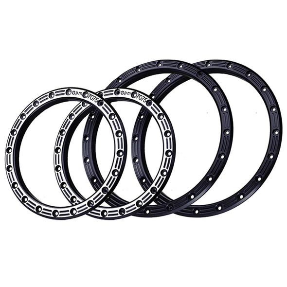 GPM Aluminum Replacement Wheel Rings Black for X-Maxx (for 2 Wheels)