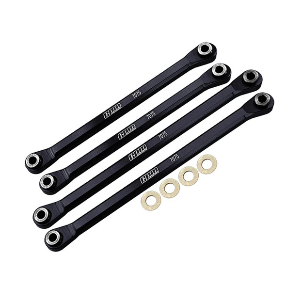 GPM Aluminum 7075-T6 Front & Rear Lower Chassis Links Parts Black for Axial Capra