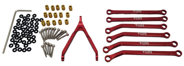 NHX RC High Clearance Aluminum Crawler Wheelbase Links Set for SCX24 Ford Bronco : Red