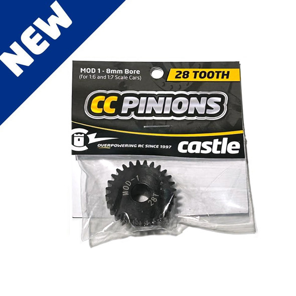 Castle Creations 010-0065-30 CC Pinion Gears 28T-MOD 1 8mm Bore for 1/6 - 1/7 Cars