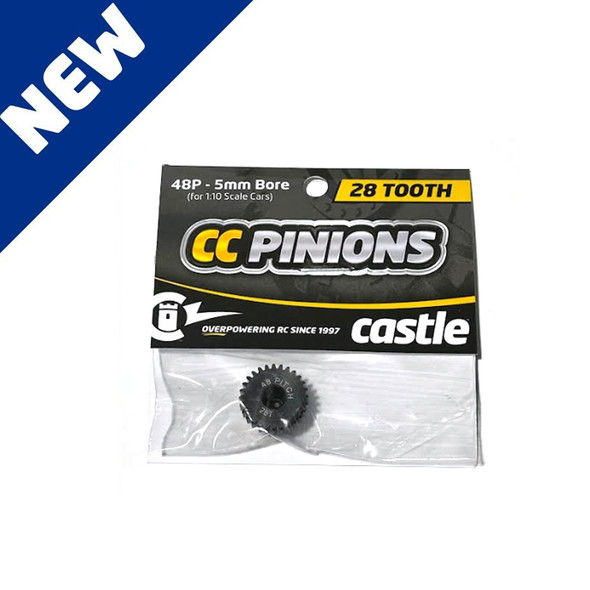 Castle Creations 010-0065-47 CC Pinion Gears 28T-48 Pitch 5mm Bore for 1/10 Cars