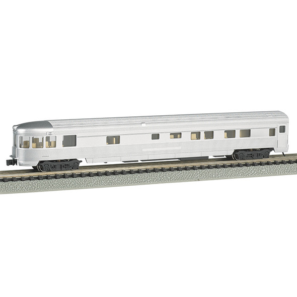 Bachmann 14554 Unlettered Aluminum 85' Passenger Car w/ Lighted Interior N Scale