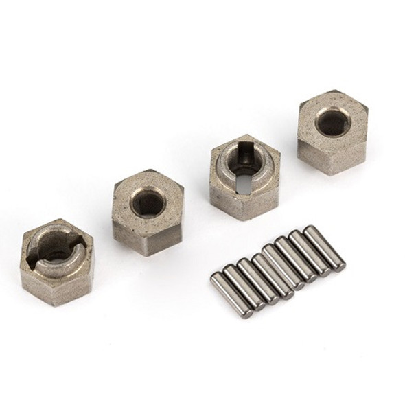 Traxxas 9750A Steel Wheel Hubs 7mm Hex (4) w/ Axle Pins (8) for TRX-4M