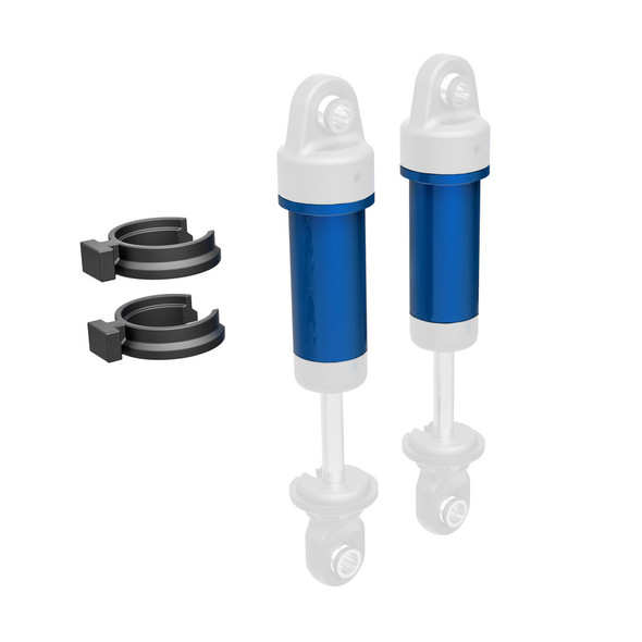 Traxxas 9763-BLUE Alum GTM Shock Body w/ Spring Pre-Load Spacers (2) for TRX-4M