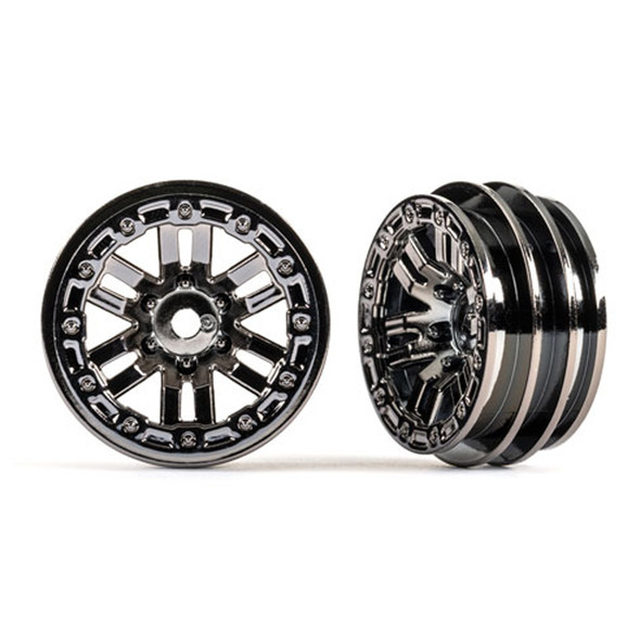 Traxxas 9768-BLKCR Multi-Spoke Wheels 1.0'' Black / Chrome (2) for TRX-4M