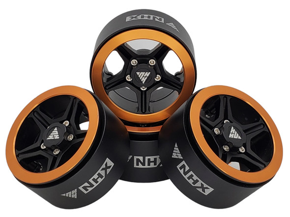 NHX RC 2.2'' Aluminum Beadlock Crawler Wheels Rims (4)- Black / Bronze