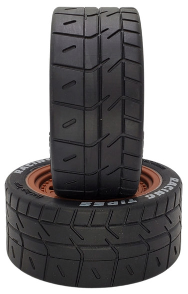 NHX RC 1/8 On Road Racing Tires with Brown 17mm Hex Rims (4) - Arrma Infraction V2 / Felony