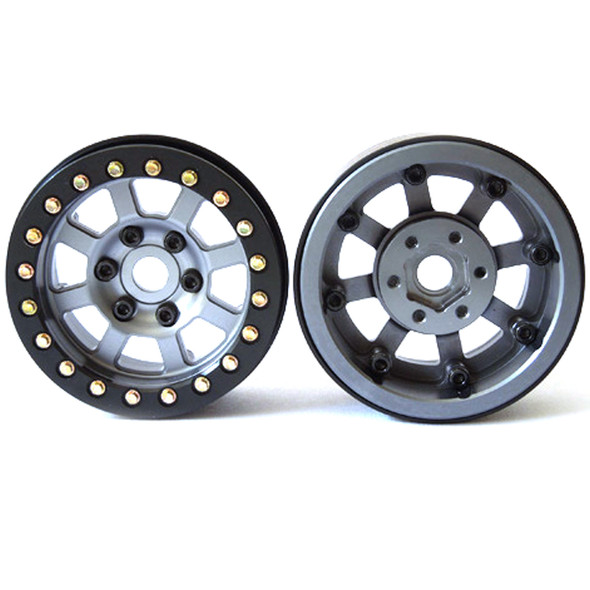 SSD RC SSD00010 1.9" Aluminum Assassin Beadlock Wheels Grey (2)