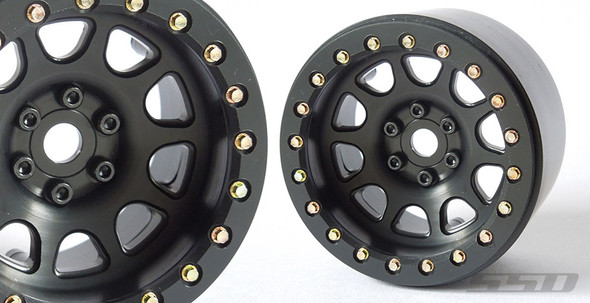 SSD RC SSD00156 2.2" Aluminum D Hole Beadlock Wheels Black (2)