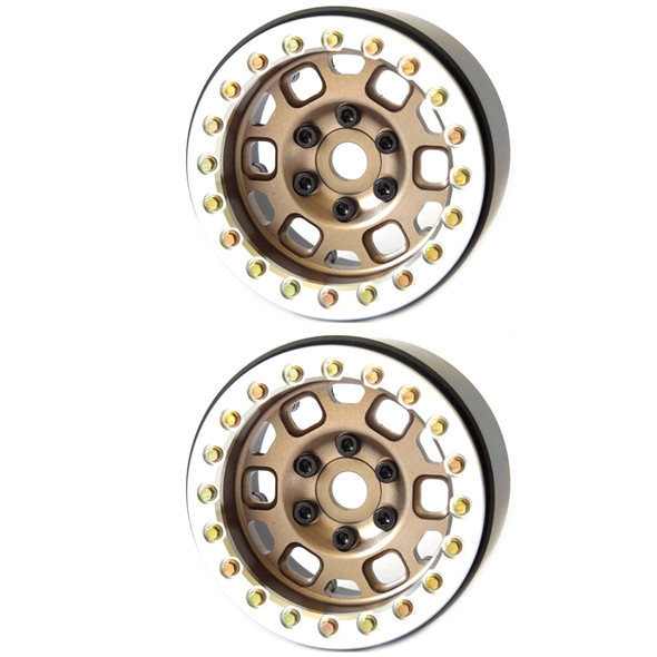 SSD RC SSD00233 Aluminum 1.9" Contender Beadlock Wheels Bronze (2)