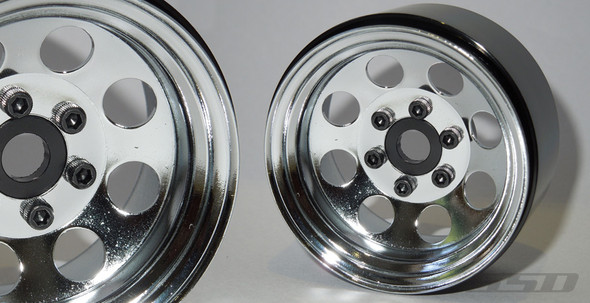 SSD RC SSD00270 Aluminum 1.9" 8 Hole Beadlock Wheels Chrome (2)