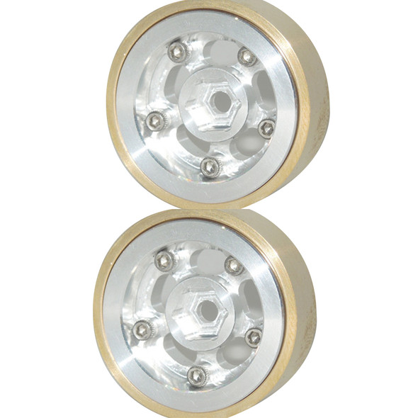 SSD RC SSD00426 1.0" Aluminum / Brass Slot Beadlock Wheels (2)