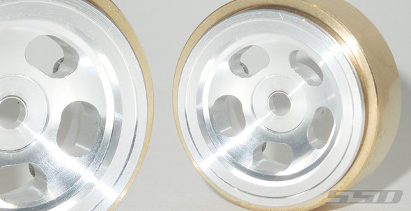 SSD RC SSD00426 1.0" Aluminum / Brass Slot Beadlock Wheels (2)