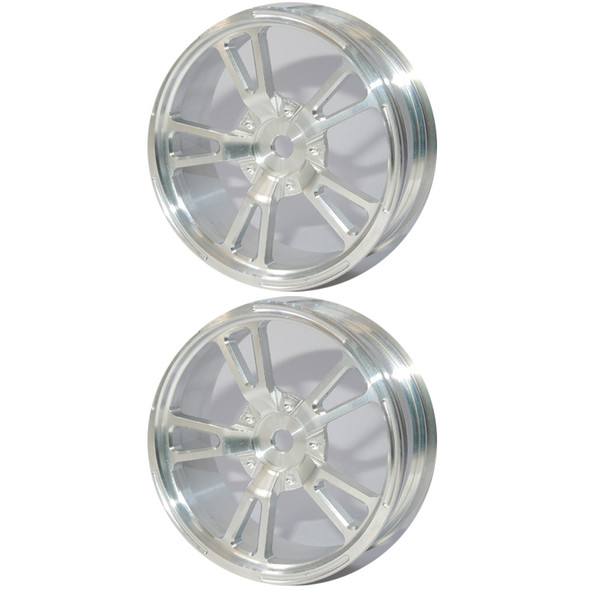 SSD RC SSD00470 Aluminum 2.2" V Spoke Drag Front Wheels Silver (2)