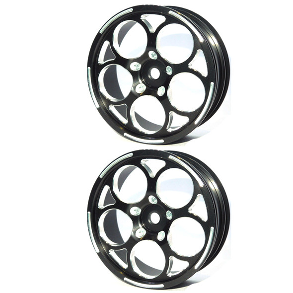 SSD RC SSD00473 Aluminum 2.2" 5 Hole Drag Front Wheels Black (2)