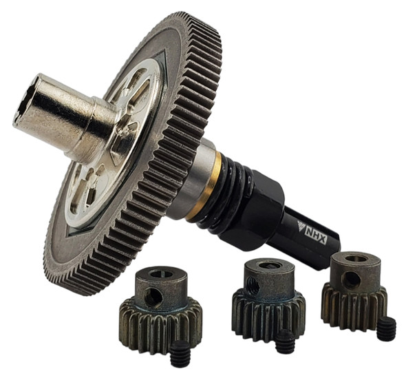 NHX RC Hardened Metal Spur & Pinion Gears Slipper Outdrive for 1/10 Senton Big Rock Granite Vorteks Typhon - Black