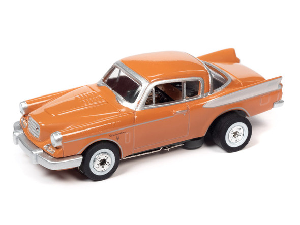 Auto World Thunderjet 1957 Studebaker Golden Hawk Orange HO Scale Slot Car