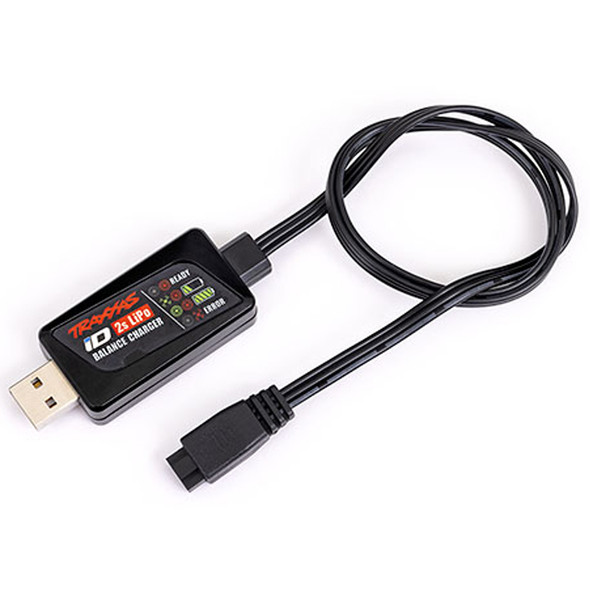 Traxxas 9767 USB 2 Cell 7.4 volt LiPo Charger w/ iD Connector for 1/18 TRX-4M