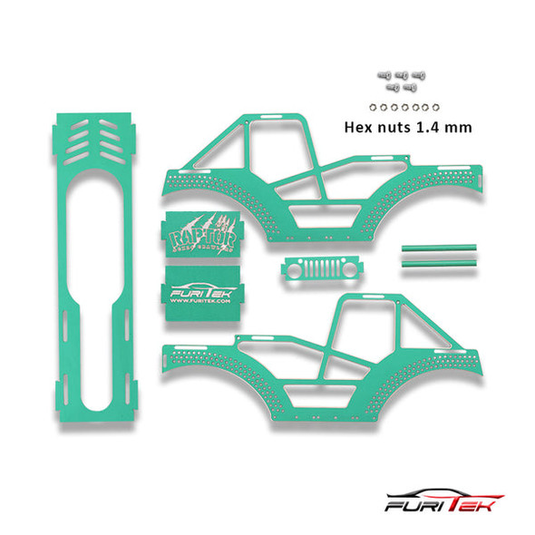 Furitek Raptor Aluminum Frame Kit for SCX24 Crawlers - Green Seafoam