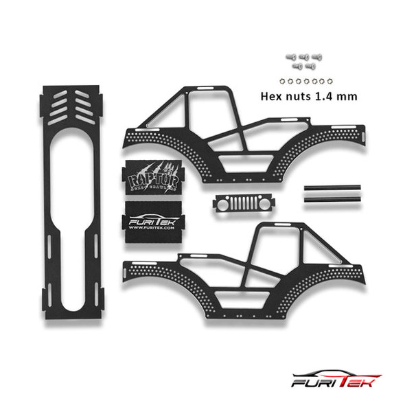 Furitek Raptor Aluminum Frame Kit for SCX24 Crawlers - Black