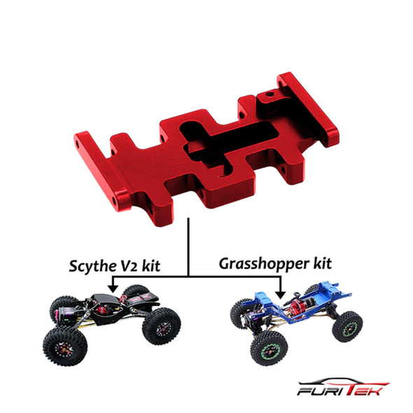 Furitek LCG Aluminum Skid Plate Red for Grasshopper Kit / Scythe V2 Kit