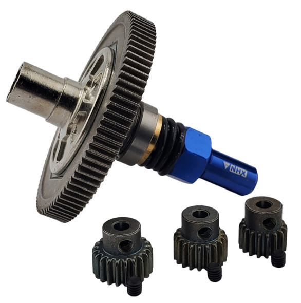 NHX RC Hardened Metal Spur & Pinion Gears Slipper Outdrive for 1/10 Senton Big Rock Granite Vorteks Typhon - Blue