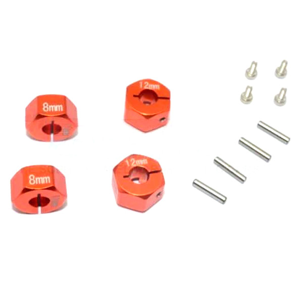GPM Aluminum Hex Adapters 8mm Thick Orange for Traxxas Ford GT 4-Tec 2.0 / 3.0