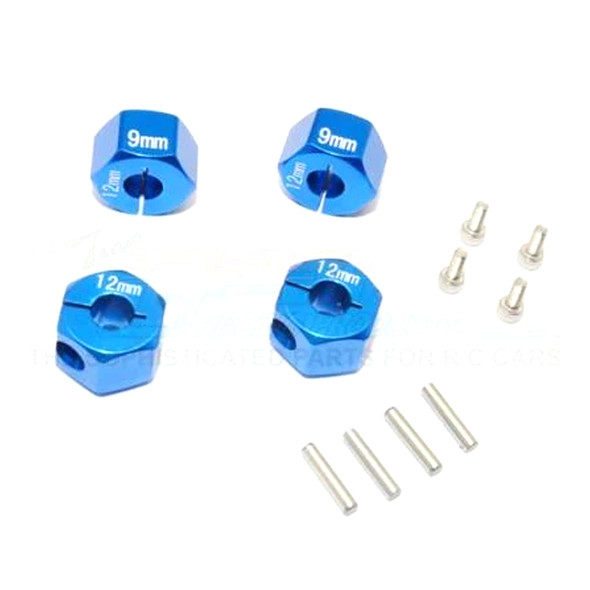 GPM Aluminum Hex Adapters 9mm Thick Blue for Traxxas Ford GT 4-Tec 2.0 / 3.0