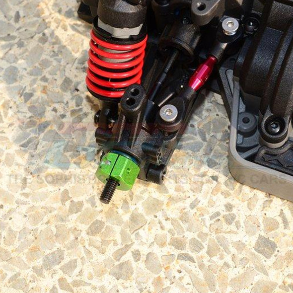 GPM Aluminum Hex Adapters 9mm Thick Green for Traxxas Ford GT 4-Tec 2.0 / 3.0