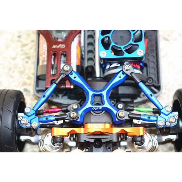 GPM Alum Rear Tie Rods w/Stabilizer Car Tie Rods Blue for Ford GT 4-Tec 2.0/3.0
