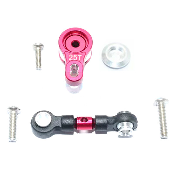 GPM Alum Servo Saver w/ Alum Steering Link Red for Traxxas Ford GT 4-Tec 2.0