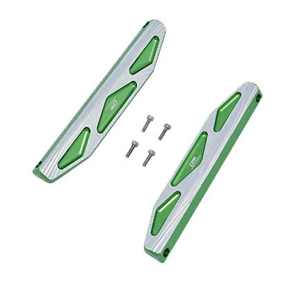 GPM Alum Chassis Nerf Bars (Silver Inlay A Version) Green for Traxxas Hoss 4X4 VXL
