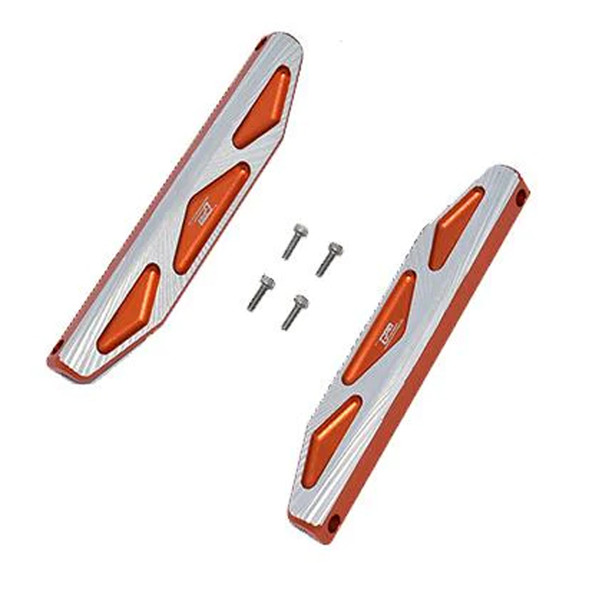 GPM Alum Chassis Nerf Bars (Silver Inlay A Version) Orange for Traxxas Hoss 4X4 VXL