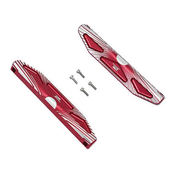 GPM Alum Chassis Nerf Bars (Silver Inlay Version) Red for Traxxas Hoss 4X4 VXL