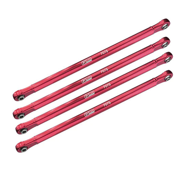 GPM Racing Aluminum 7075-T6 Upper Link Bar Set Red for Losi 1/8 LMT