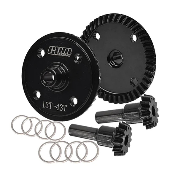 GPM Harden Steel #45 F/R Diff Bevel Gear 43T & Pinion Gear 13T for Infraction/Limitless GPM Harden Steel #45 F/R Diff Bevel Gear 43T & Pinion Gear 13T for Infraction/Limitless