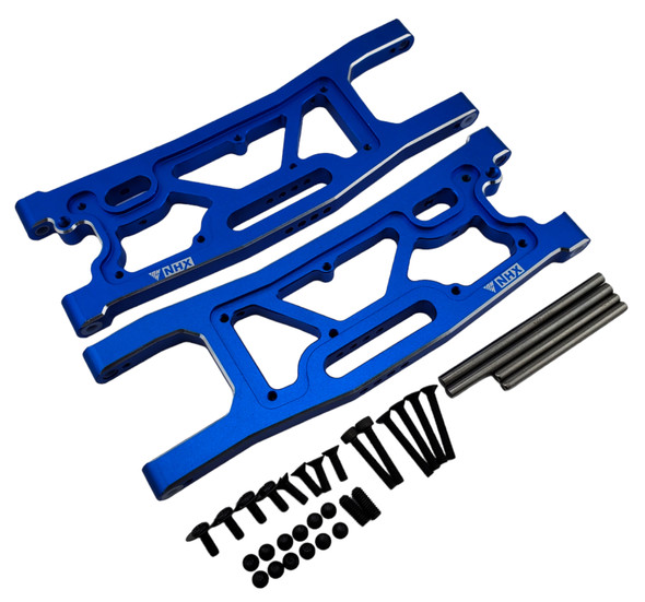 NHX RC Aluminum Rear Suspension Arms (2) for 1/8 Traxxas Sledge -Blue