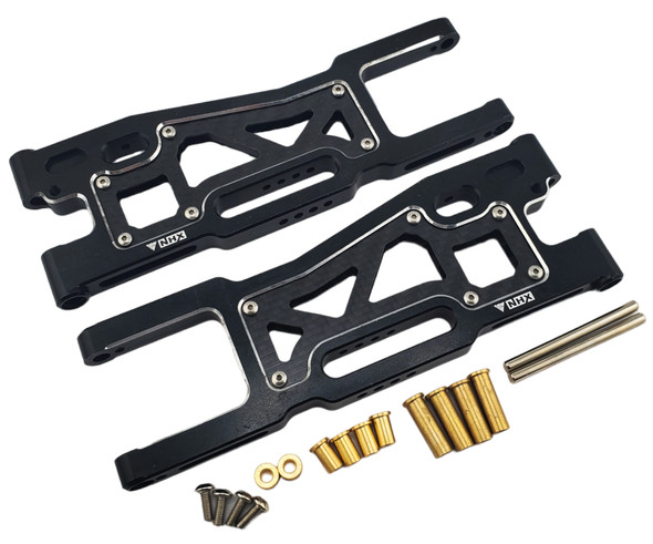 NHX RC 7075 Aluminum Front Suspension Arms with Carbon Fiber (2) for 1/8 Sledge -Black