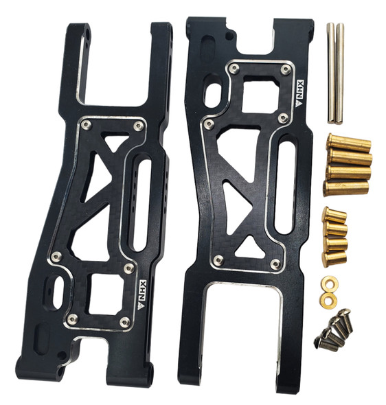 NHX RC 7075 Aluminum Front Suspension Arms with Carbon Fiber (2) for 1/8 Sledge -Black