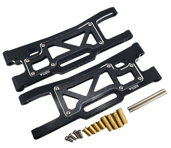 NHX RC 7075 Aluminum Rear Suspension Arms with Carbon Fiber (2) for 1/8 Sledge -Black