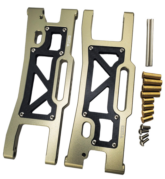 NHX RC 7075 Aluminum Rear Suspension Arms with Carbon Fiber (2) for 1/8 Sledge -Bronze