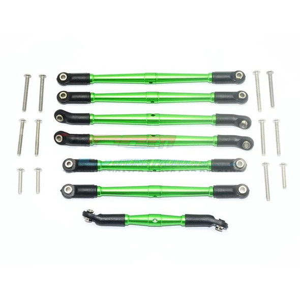GPM Aluminum Adjustable Upper & Lower Suspension Links Green for TRX-4