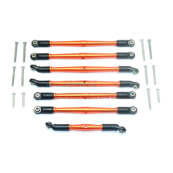 GPM Aluminum Adjustable Upper & Lower Suspension Links Orange for TRX-4