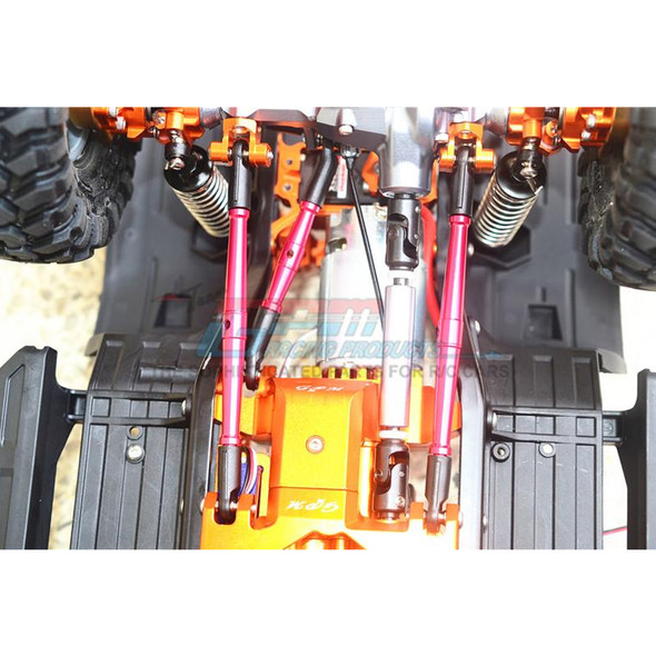 GPM Aluminum Adjustable Upper & Lower Suspension Links Orange for TRX-4