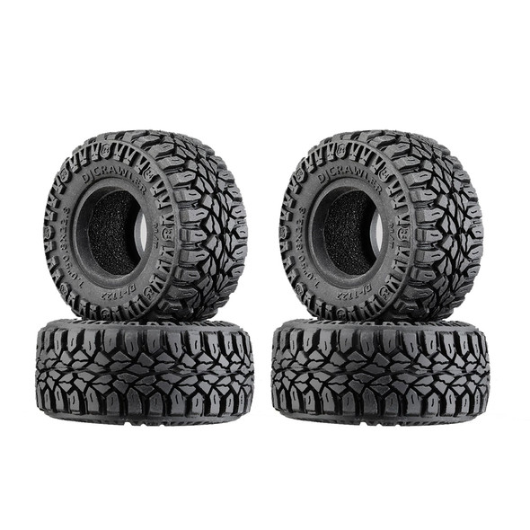 GPM 1.0 Inch Adhesive Crawler Rubber Tires w/ Foam Inserts (4) for TRX4M / SCX24
