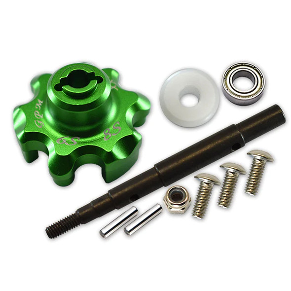 GPM Aluminum Transmission Cush Drive Housing w/ Drive Input Shaft Green for X-Maxx